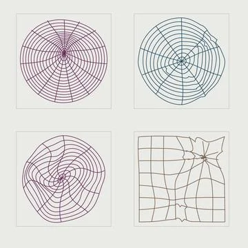 Vector set of Y2K. Rave psychedelic retro futuristic set. Elements for graphic Stock Illustration