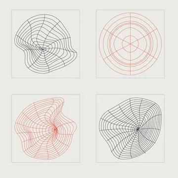 Vector set of Y2K. Rave psychedelic retro futuristic set. Modern abstract forms. イラスト素材