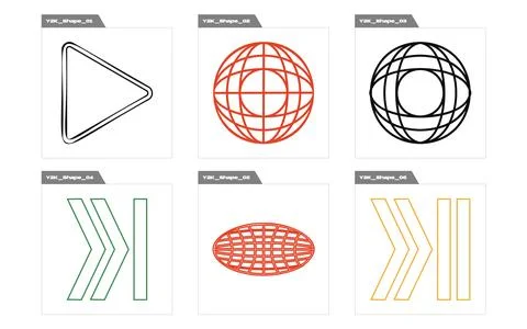 Vector set of Y2K. Retro futuristic graphic ornaments. Elements for graphic Stock Illustration