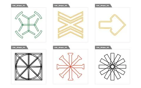 Vector set of Y2K. Retro futuristic graphic ornaments. Cyberpunk elements. Stock Illustration