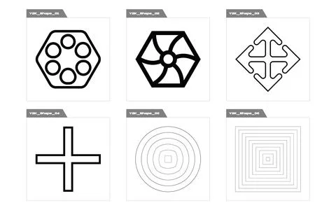 Vector set of Y2K. Retro futuristic graphic ornaments. Elements for graphic Stock Illustration