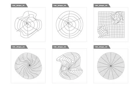 Vector set of Y2K. Retro futuristic graphic ornaments. Cyberpunk elements. Stock Illustration