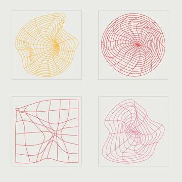 Vector set of Y2K. Retro futuristic graphic ornaments. Flat minimalist icons. Stock Illustration