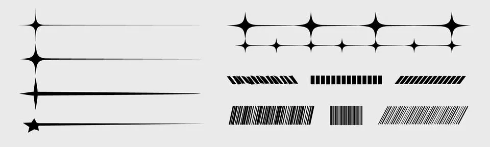 Vector set of Y2K. Trendy geometric design elements. ornaments for decoration. Stock Illustration