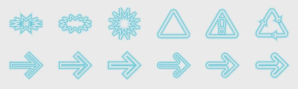 Vector set of Y2K. Trendy geometric design elements. Simple shapes forms. Stock Illustration