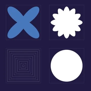 Vector set of Y2K. Trendy geometric postmodern figures. Objects in y2k style. Illustrazione stock