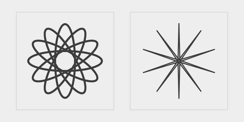 Vector set of Y2K. Trendy geometric postmodern figures. Objects in y2k style. 스톡 일러스트