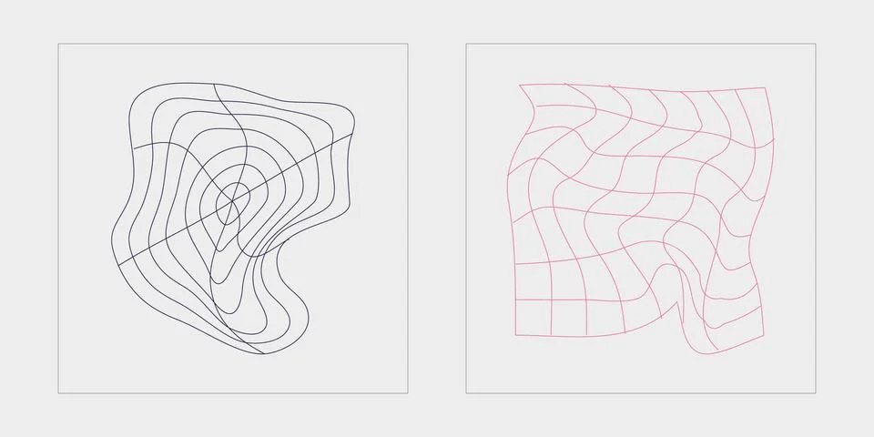 Vector set of Y2K. Trendy geometric postmodern figures. Objects in y2k style. Stock Illustration