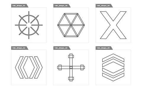 Vector set of Y2K. Trendy geometric postmodern figures. Objects in y2k style. Stock Illustration