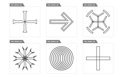 Vector set of Y2K. Trendy geometric postmodern figures. Modern abstract forms. Stock Illustration