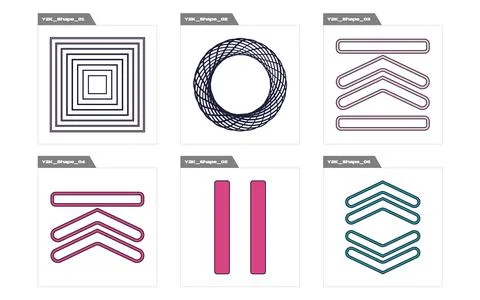 Vector set of Y2K. Trendy geometric postmodern figures. Elements for graphic Stock Illustration