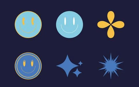 Vector set of Y2K. Trendy geometric postmodern figures. Elements for graphic イラスト素材