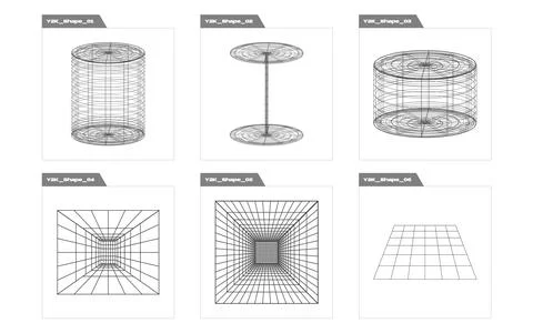 Vector set of Y2K. Trendy geometric postmodern figures. Objects in y2k style. Illustrazione stock