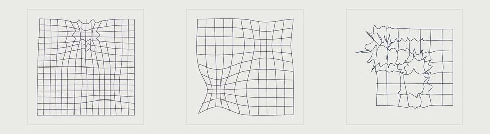 Vector set of Y2K. Trendy geometric postmodern figures. Modern abstract forms. Stock Illustration