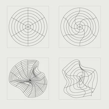 Vector set of Y2K. Trendy geometric postmodern figures. Flat minimalist icons. Stock Illustration