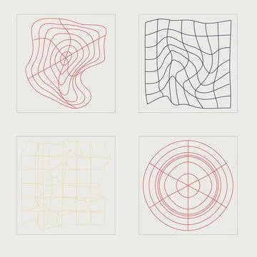 Vector set of Y2K. Trendy geometric postmodern figures. Objects in y2k style. Stock Illustration