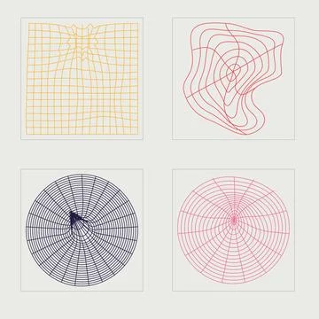 Vector set of Y2K. Trendy geometric postmodern figures. Elements for graphic Stock Illustration