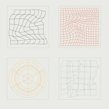 Vector set of Y2K. Trendy geometric postmodern figures. Objects in y2k style. 스톡 일러스트