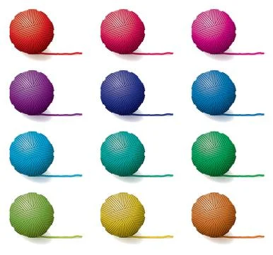 Vector set of yarn balls Illustrazione stock