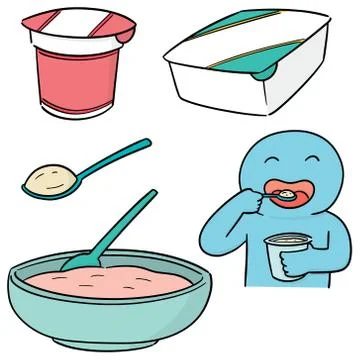 Vector set of yogurt Stock Illustration