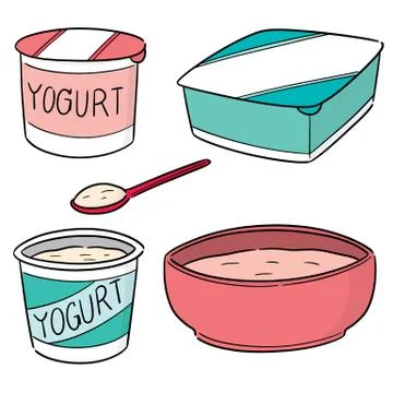 Vector set of yogurt Stock Illustration