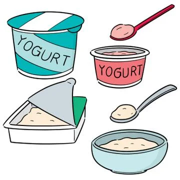 Vector set of yogurt Stock Illustration
