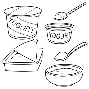 Vector set of yogurt Illustrazione stock