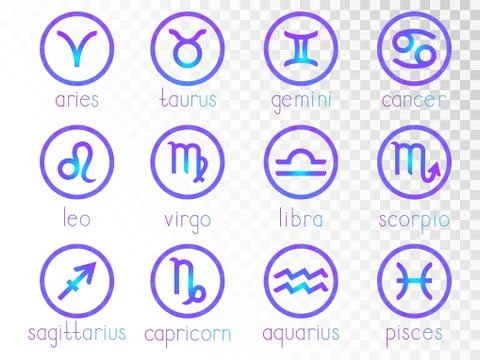 Vector set of zodiac signs. Stock Illustration