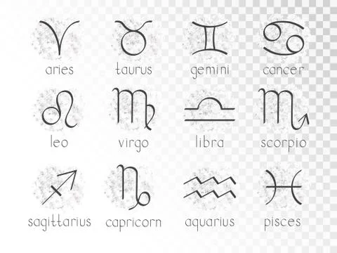 Vector set of zodiac signs. Stock Illustration