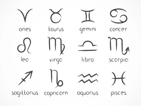 Vector set of zodiac signs. Stock Illustration