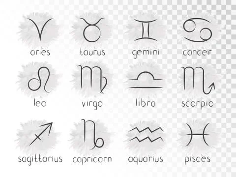 Vector set of zodiac signs. Stock Illustration