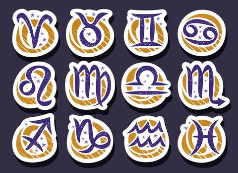 Vector set of Zodiac Signs Stock Illustration