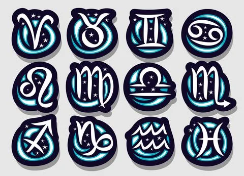 Vector set of Zodiac Signs Stock Illustration