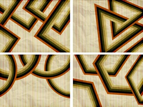 Vector set:retro background with abstract figures and place for your text Stock Illustration