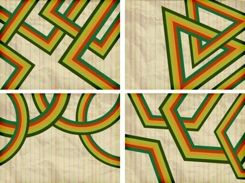 Vector set:retro background with abstract figures and place for your text Stock Illustration
