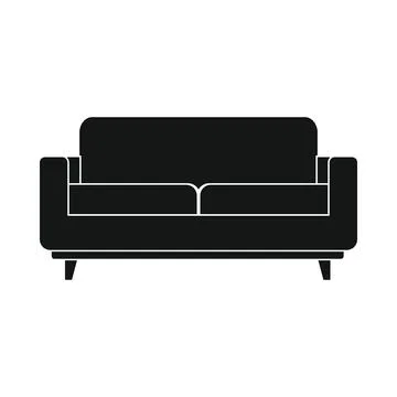 Vector settee sofa black simple icon isolated Stock-Illustration
