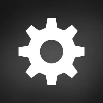 Vector Setting Icon, Tools, Cog, Gear Sign Isolated In Black Background. Stock Illustration