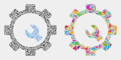 Vector Setup Tools Mosaic Icon of Triangles Illustrazione stock