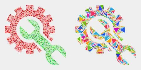 Vector Setup Tools Mosaic Icon of Triangle Items Illustrazione stock