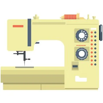 Vector sewing machine illustration icon on white Illustrazione stock