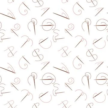 Vector Sewing Needle background - Tailoring and Handicraft seamless pattern Illustrazione stock