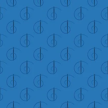 Vector Sewing Needle blue geometric background - Tailoring seamless pattern Illustrazione stock