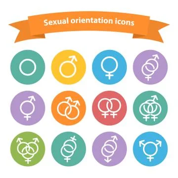 Vector sexual orientation white web icons,symbol,sign Stock Illustration