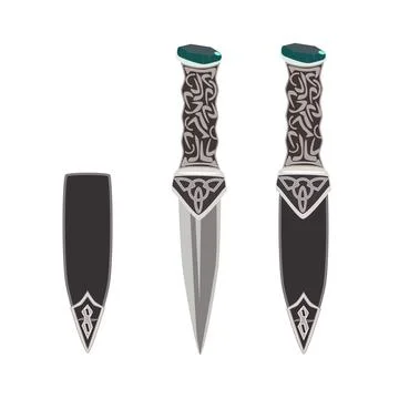 Vector sgian dubh, scottish black knife Stock Illustration
