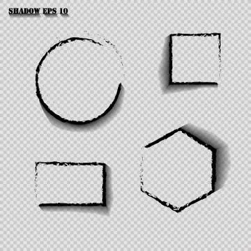 Vector shadows isolated. Set of round and square and rectangle and polygon Stock Illustration