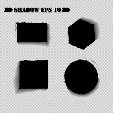 Vector shadows isolated. Set of round and square and rectangle and polygon Illustrazione stock