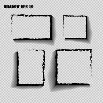 Vector shadows isolated. Set of round and rectangle shadow effects. Illustrazione stock