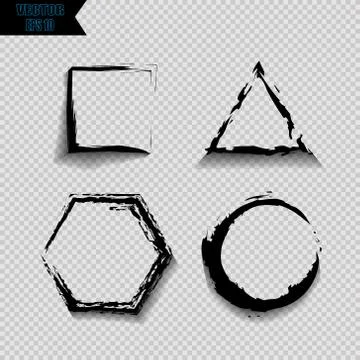 Vector shadows isolated. Set of round and square and rectangle and polygon Stock Illustration