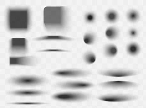 Vector shadows isolated. Set of round and square shadow effects. Stock Illustration