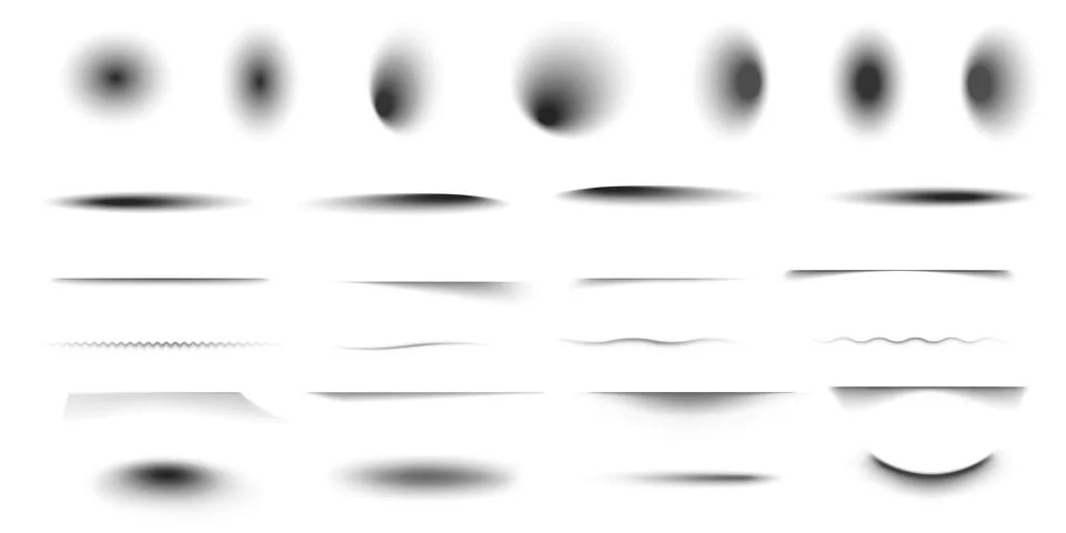 Vector shadows isolated. Set of round and square shadow effects. Stock Illustration